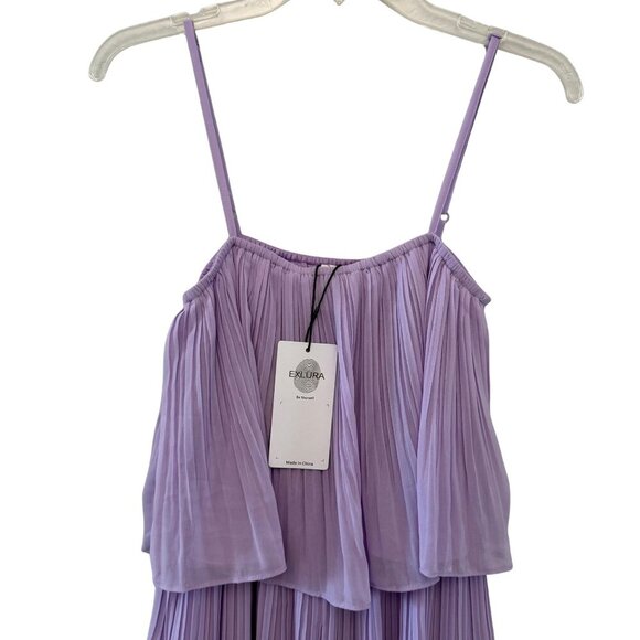 Exlura Womens Lavender Spaghetti Strap Pleated Romper Dress - NWT - Size Small - Picture 9 of 11